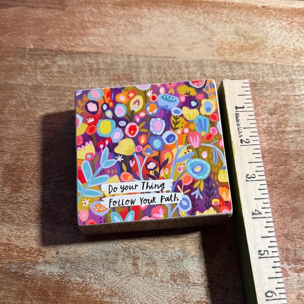 Primitives by Kathy Colorful Floral Block Sign